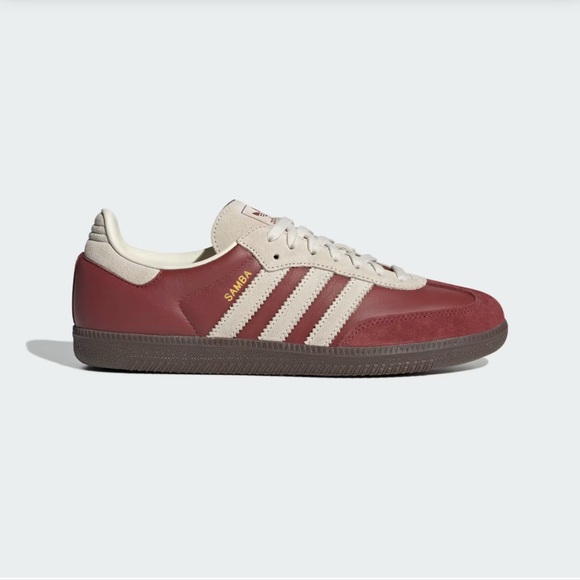 Adidas Samba Maroon and Cream Sneakers - Preloved Size 5 1/2 US, 38 - Picture 1 of 11